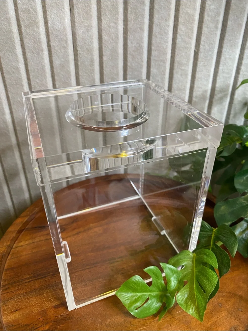 VTG Luxury Heavy Lucite Tissue Box Cover – Thick Clear Acrylic Cube Modern MOD